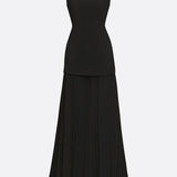 Oron – Robe Longue Plissée avec Décolleté Bateau