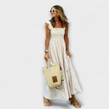 Suri - Robe maxi avec volants à carreaux