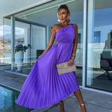 Bex – Robe Maxi Plissée à Une Épaule