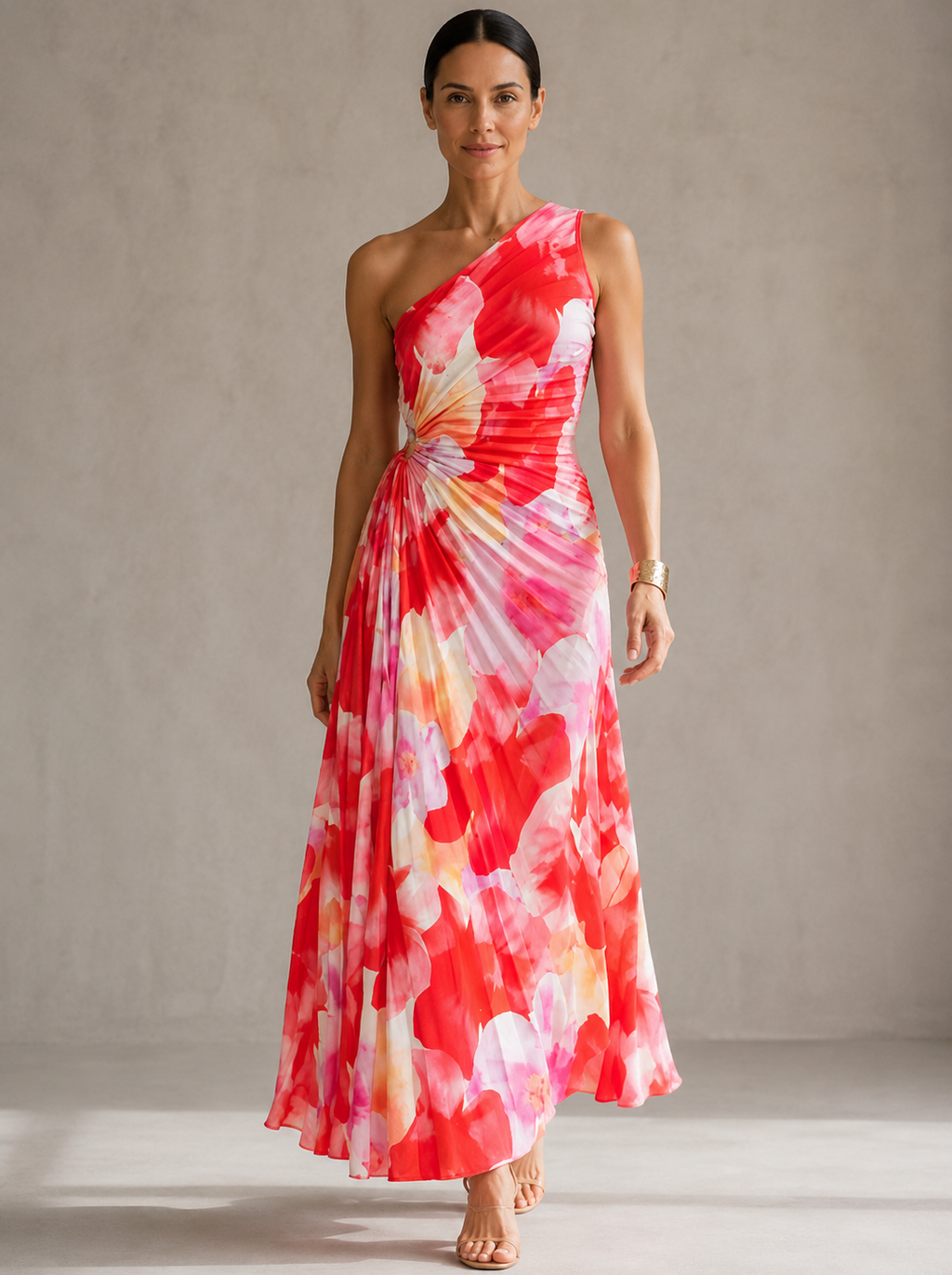 Yanira | Robe Plissée à Épaule Unique