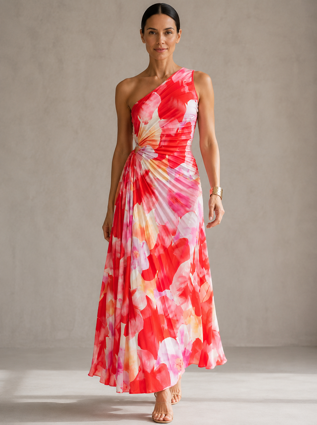 Yanira | Robe Plissée à Épaule Unique
