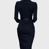 Bavois – Robe Élégante avec Ceinture et Col Structuré