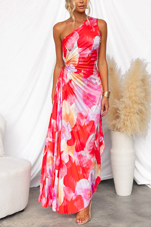Yanira | Robe Plissée à Épaule Unique