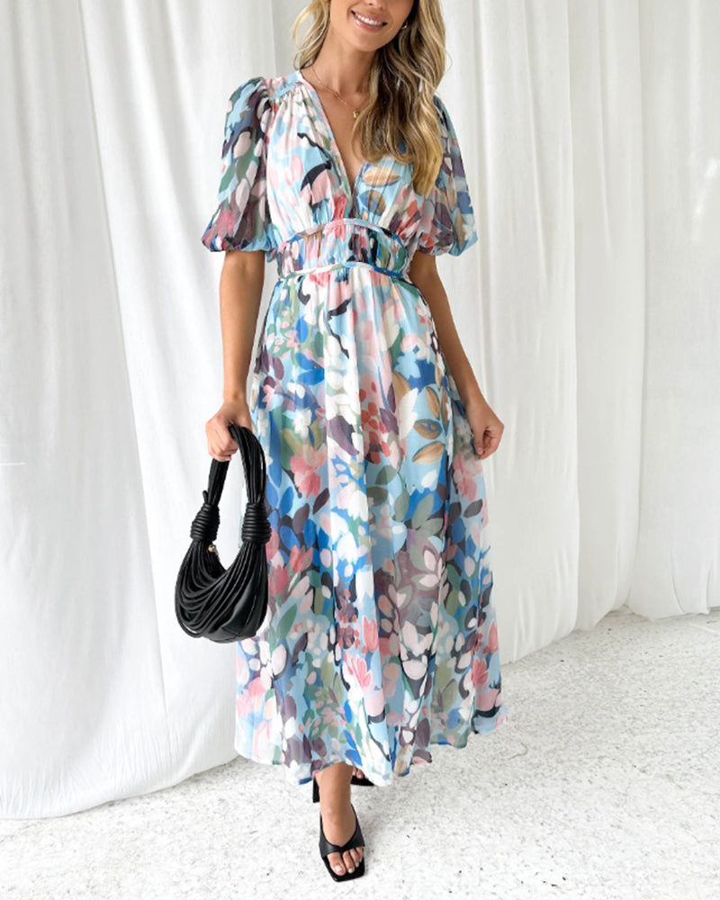 Celine | Robe Féminine avec Motif Floral