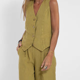 Aira - Ensemble Gilet avec Boutons & Pantalon Large