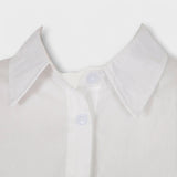 Indie - Robe chemise plissée blanche à manches longues