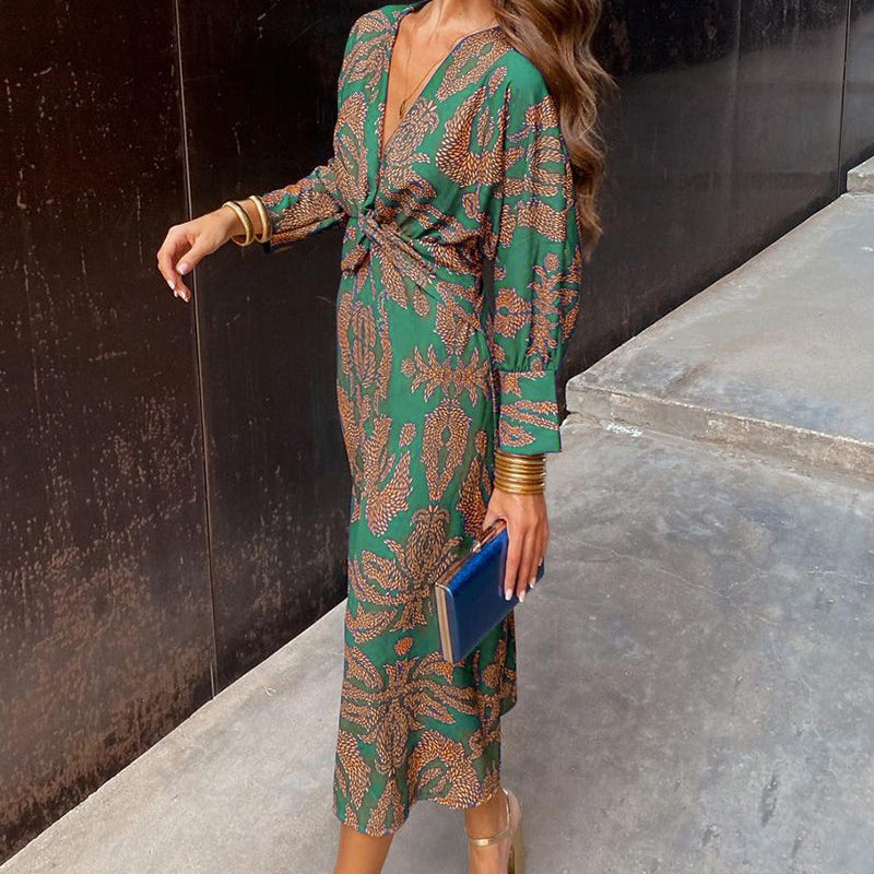 Constance | Robe Midi Élégante Fleurie
