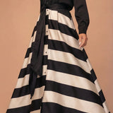 Féchy – Robe Élégante avec Imprimé Horizontal à Rayures