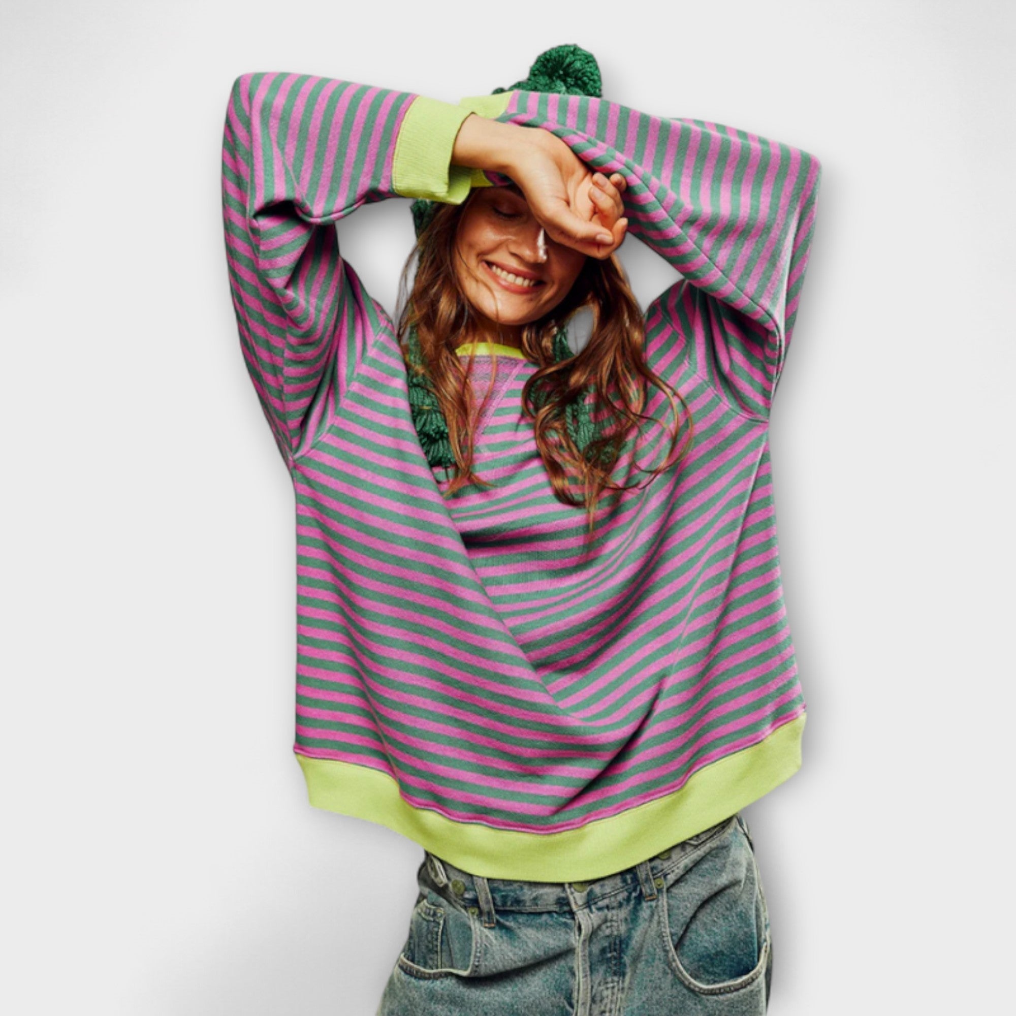 Marlene - Pull oversize rayé pour femmes