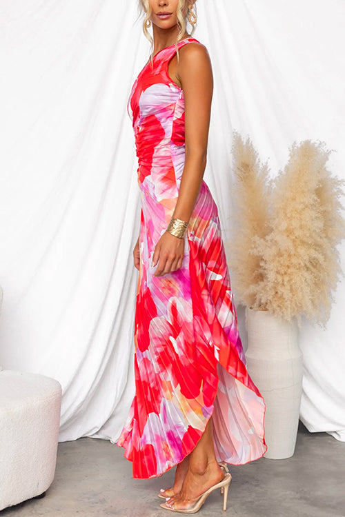 Yanira | Robe Plissée à Épaule Unique