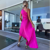 Bex – Robe Maxi Plissée à Une Épaule