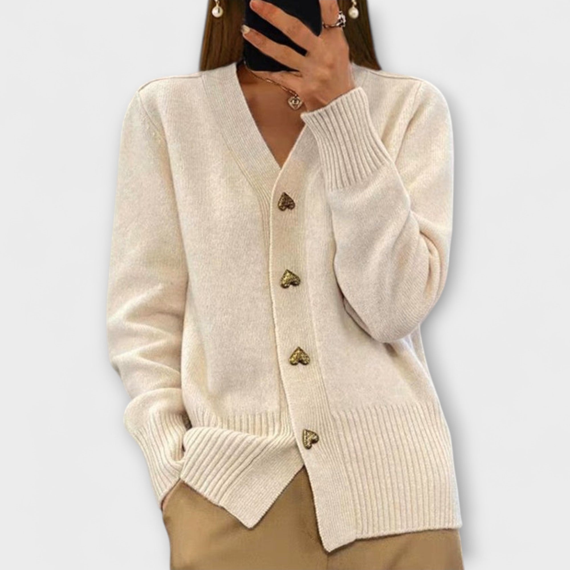 Marij – Pull pour femmes avec décolleté en V au look vintage
