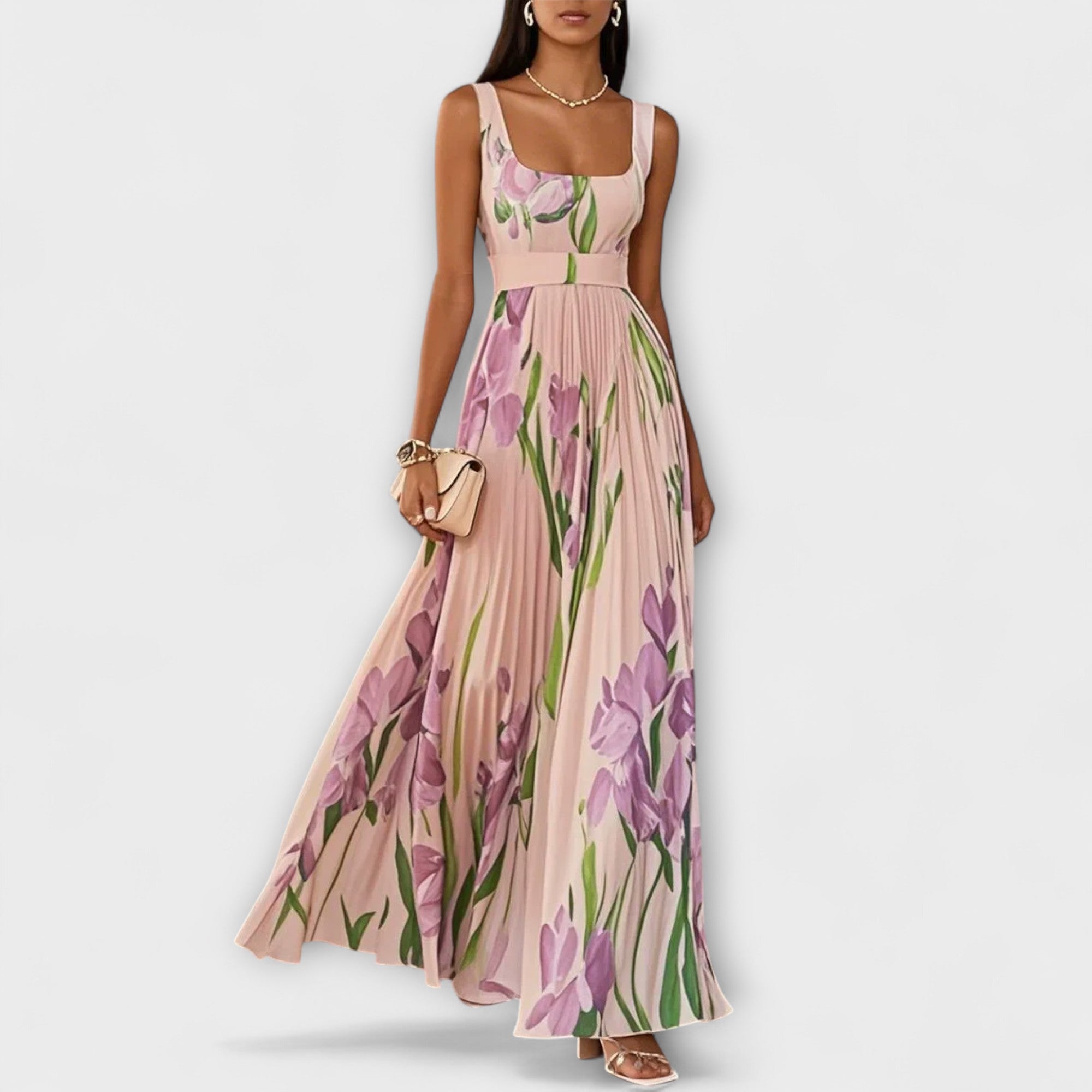 Moudon – Robe Maxi avec Imprimé Floral Romantique