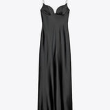 Ballaigues – Robe Maxi en Satin avec Fluidité Élégante