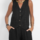 Aira - Ensemble Gilet avec Boutons & Pantalon Large