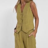 Aira - Ensemble Gilet avec Boutons & Pantalon Large