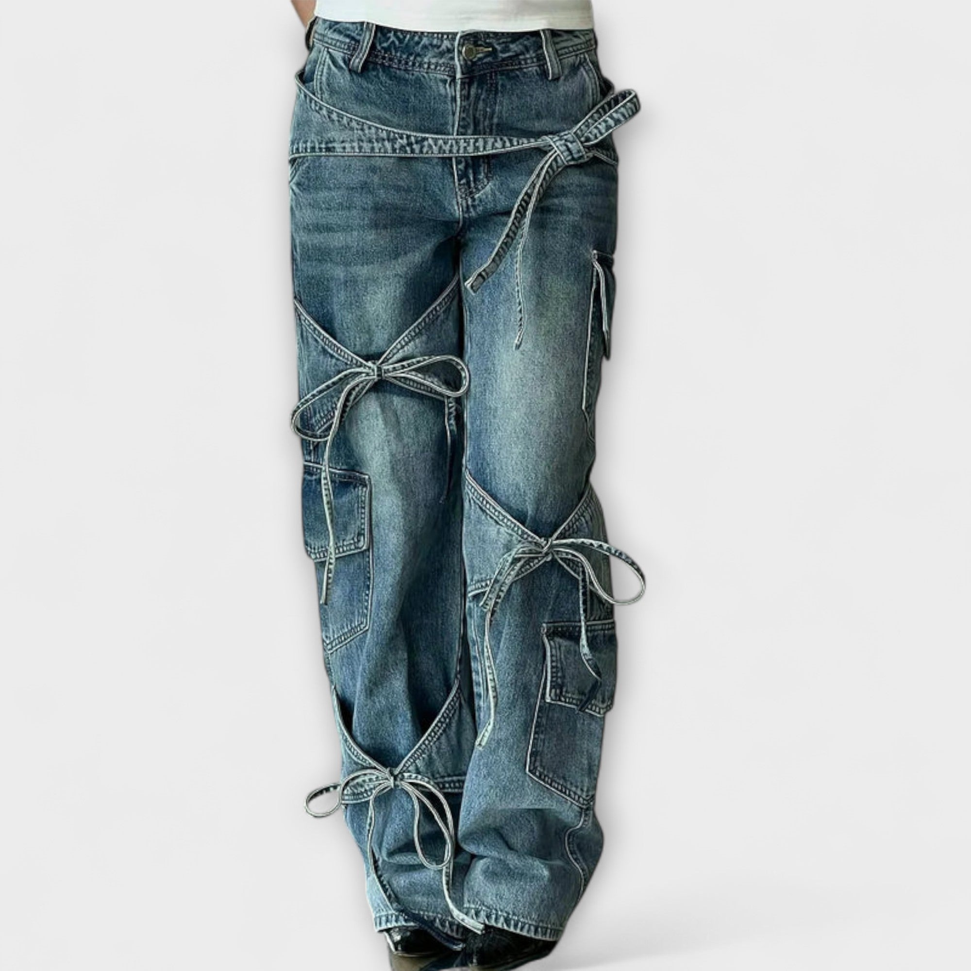 Paloma - Jean en denim utilitaire avec détail de nœud