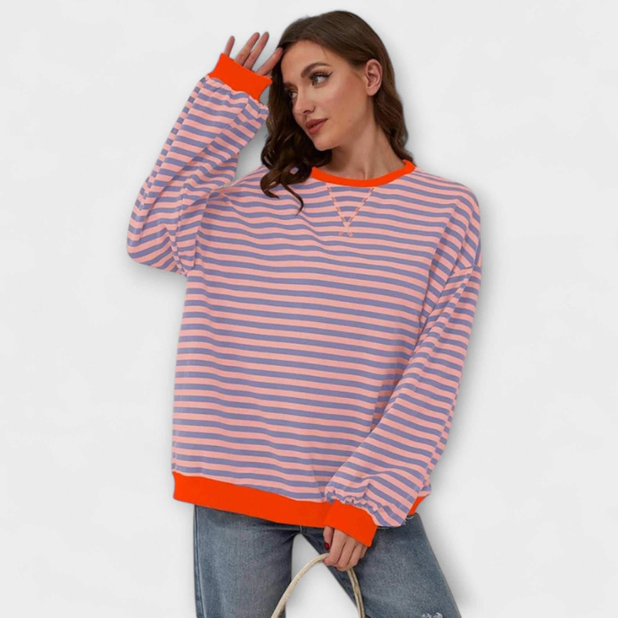 Marlene - Pull oversize rayé pour femmes