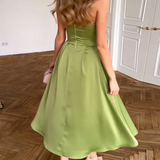 Cécile | Robe Midi Élégante Sans Bretelles