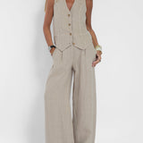 Aira - Ensemble Gilet avec Boutons & Pantalon Large