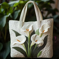 Sac Artisanal Matelassé - Arums Blancs