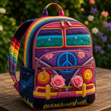 Sac à dos Boho - Arc-en-ciel et Fleurs de Rose