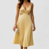 Vuadens – Robe Midi Plissée avec Ligne Classique