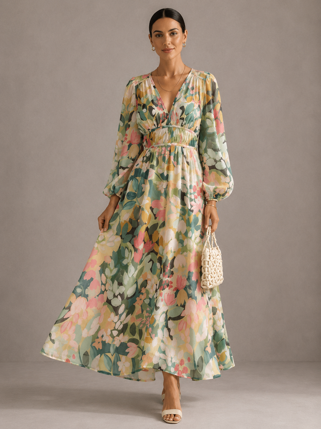 Celine | Robe Féminine avec Motif Floral