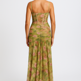 Colombier – Robe Maxi avec Motif Floral Élégant