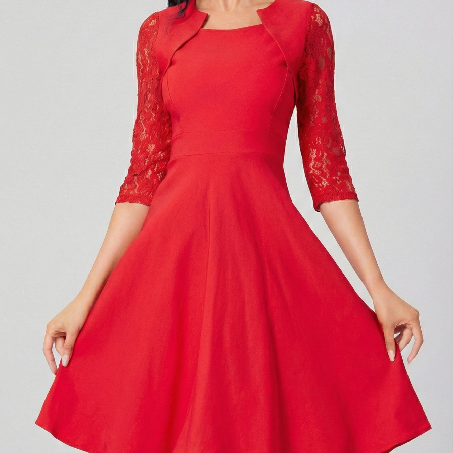 Peseux – Robe avec Détails Délicats en Dentelle