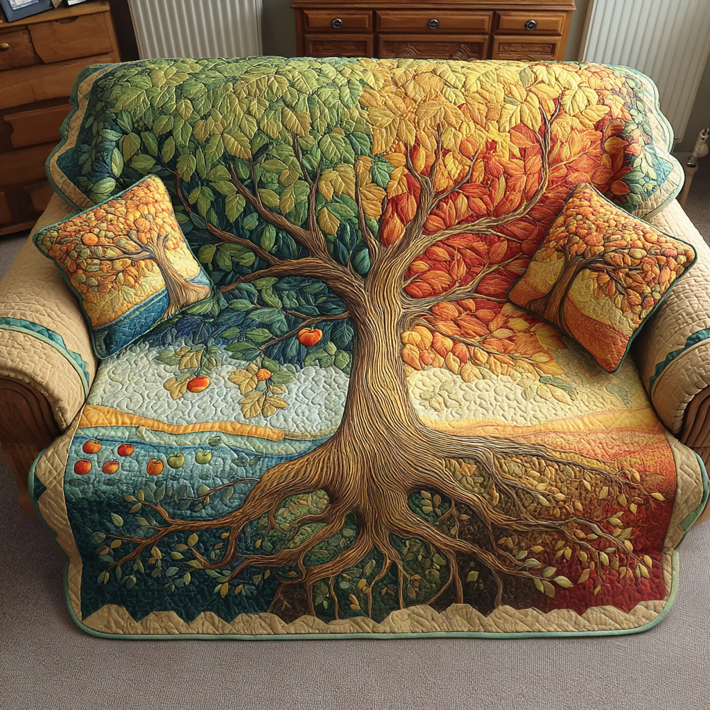 Isabelle - Housse de canapé matelassée Arbre de Vies