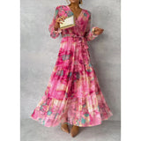 Chexbres – Robe Fluide avec Imprimé Floral et Décolleté en V