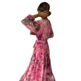 Chexbres – Robe Fluide avec Imprimé Floral et Décolleté en V