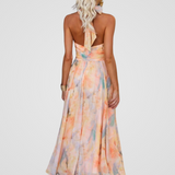 Orbe – Robe Midi avec Imprimé Floral Délicat