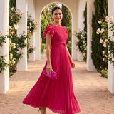 Solène | Robe Maxi Plissée Élégante à Taille Nouée