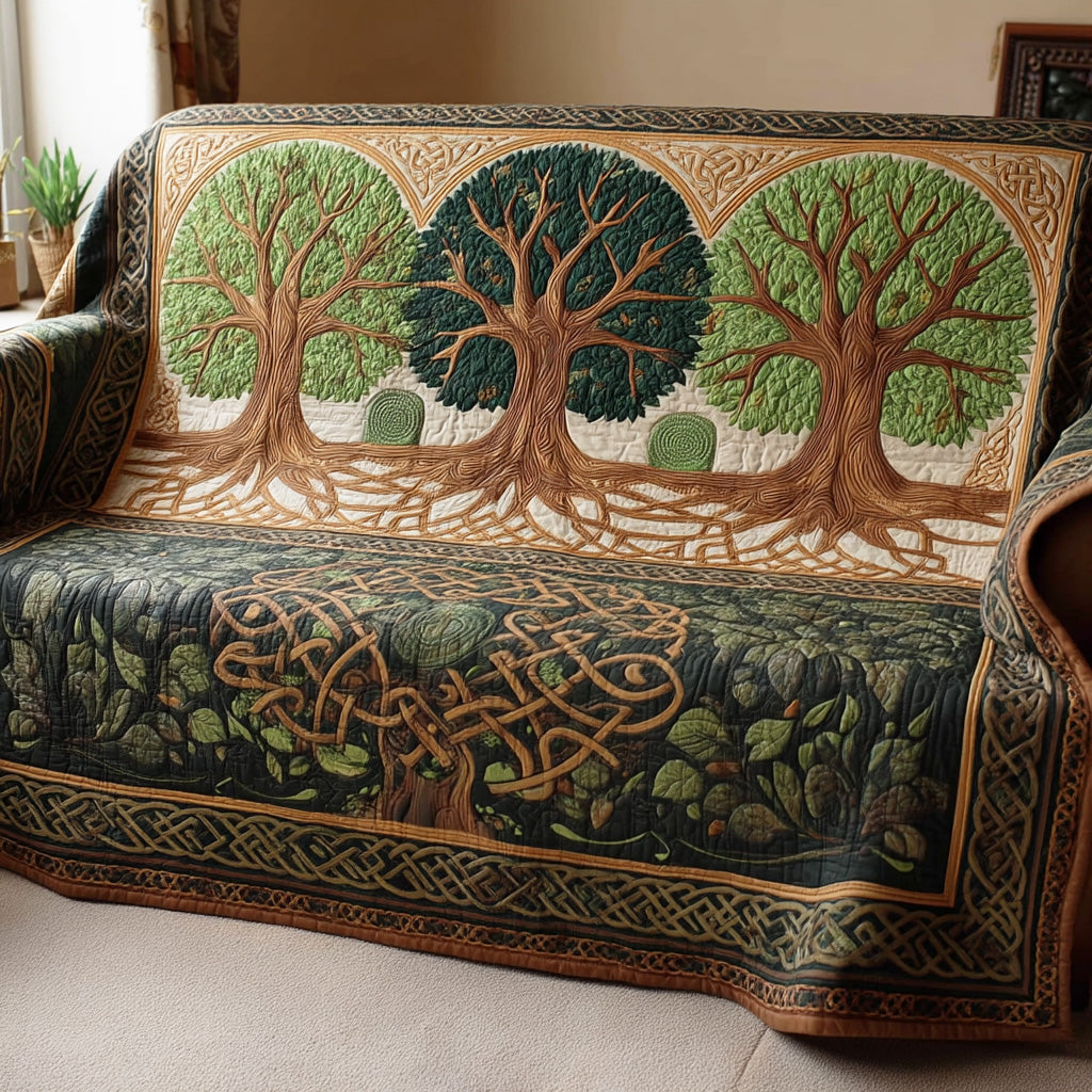 Isabelle - Housse de canapé matelassée Arbre de Vies