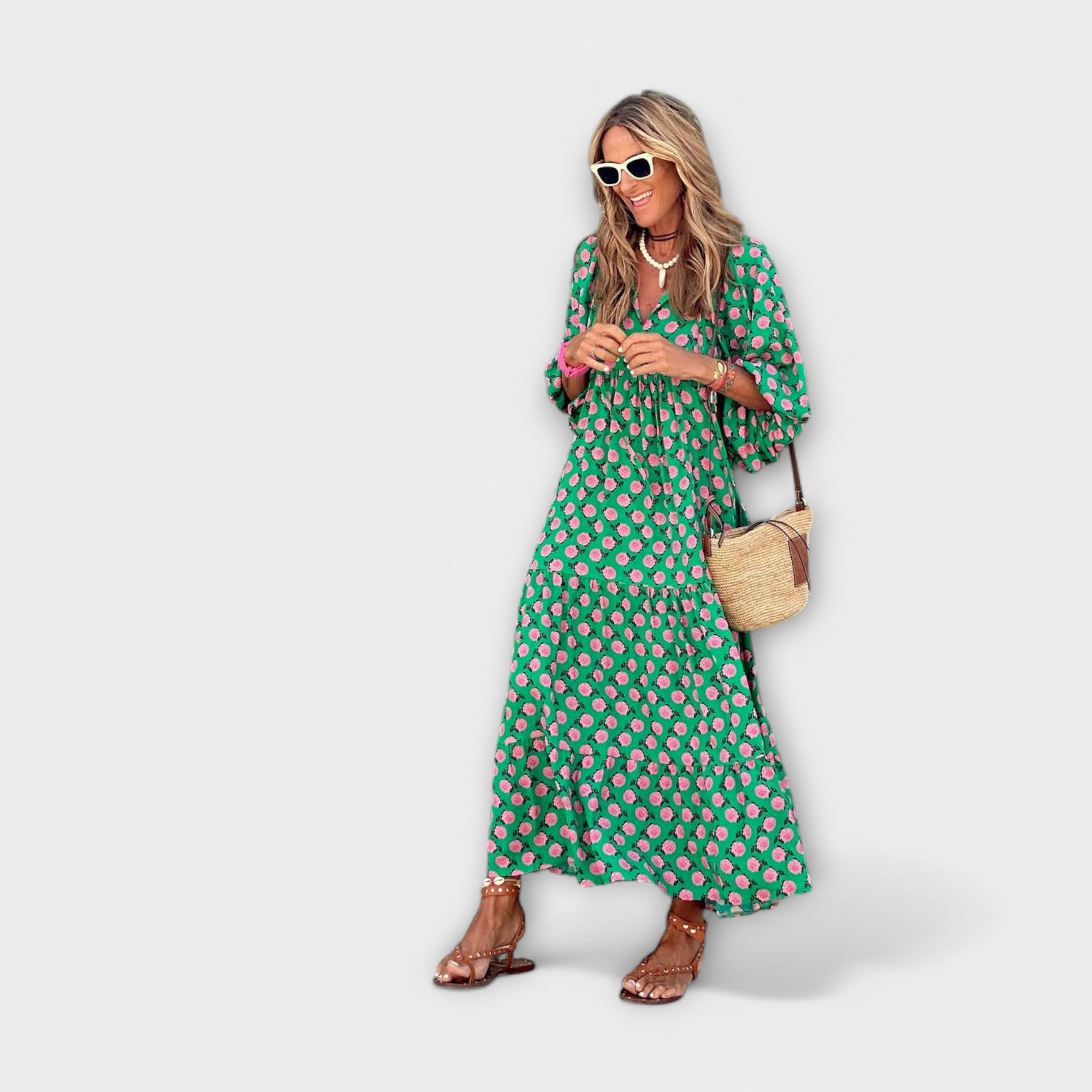Robe Maxi Géométrique Élégante