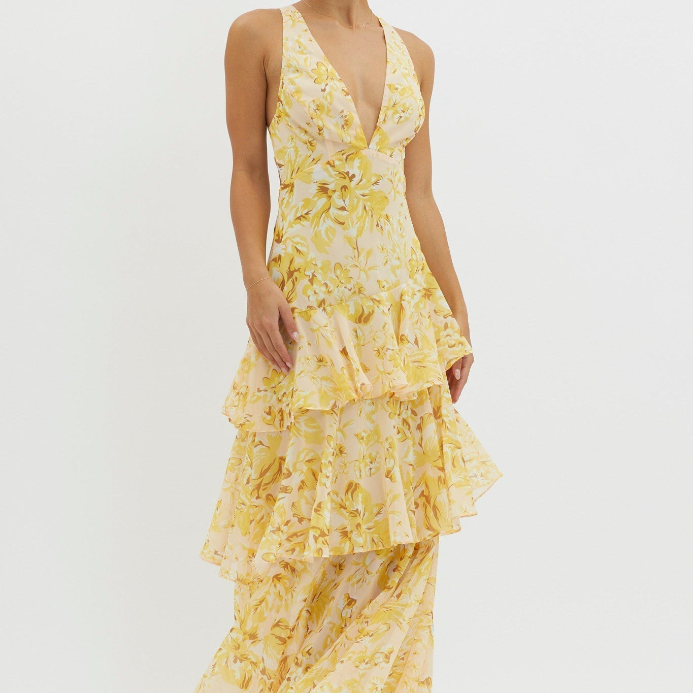 Genolier – Robe Midi à Volants et Dos Nu