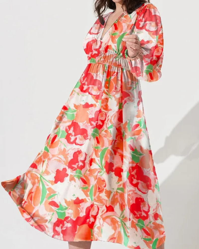 Celine | Robe Féminine avec Motif Floral