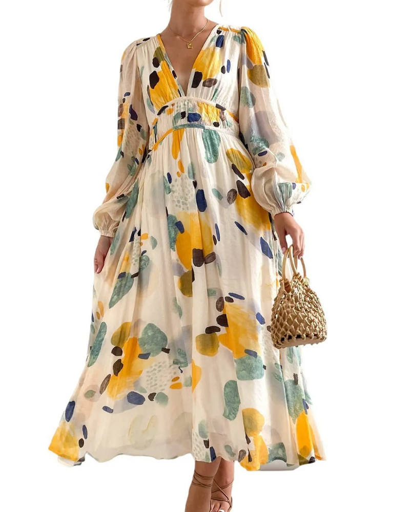 Celine | Robe Féminine avec Motif Floral