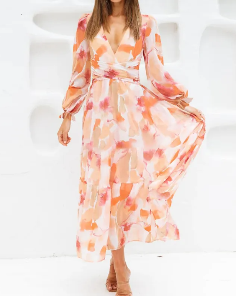 Celine | Robe Féminine avec Motif Floral