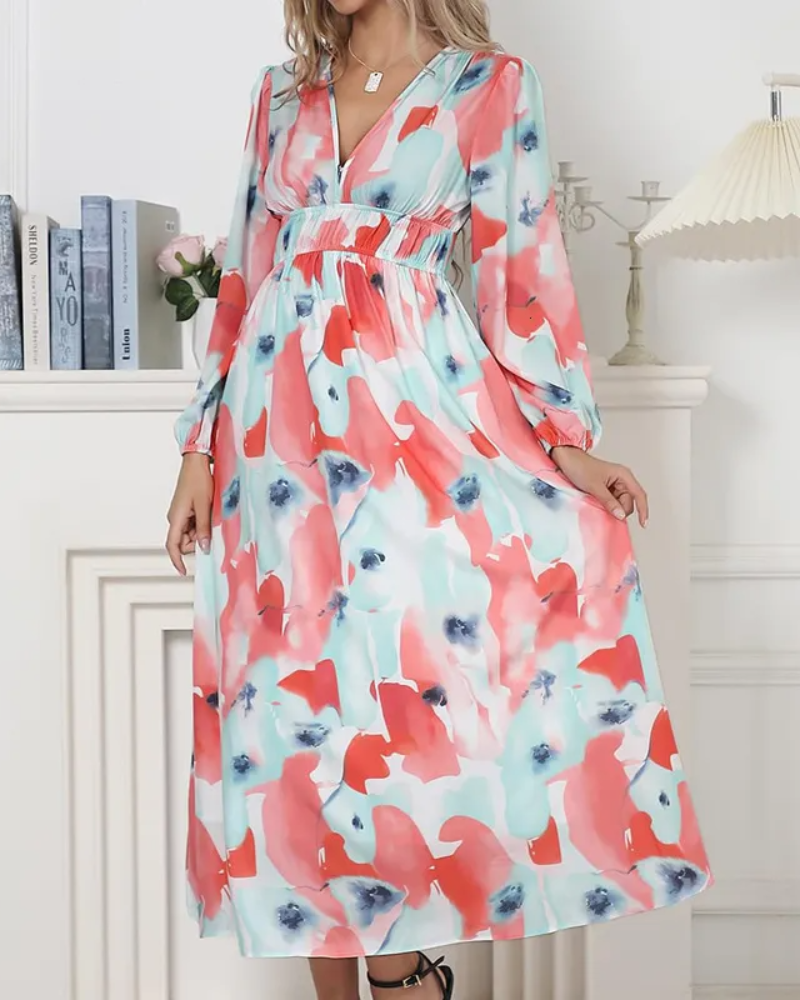 Celine | Robe Féminine avec Motif Floral