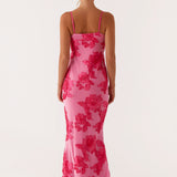 Echallens – Robe Maxi Brodée en Teinte de Rose