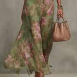 Margaux | Robe Maxi Fleurie à Col Halter