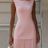 Oron – Robe Longue Plissée avec Décolleté Bateau