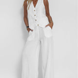 Aira - Ensemble Gilet avec Boutons & Pantalon Large
