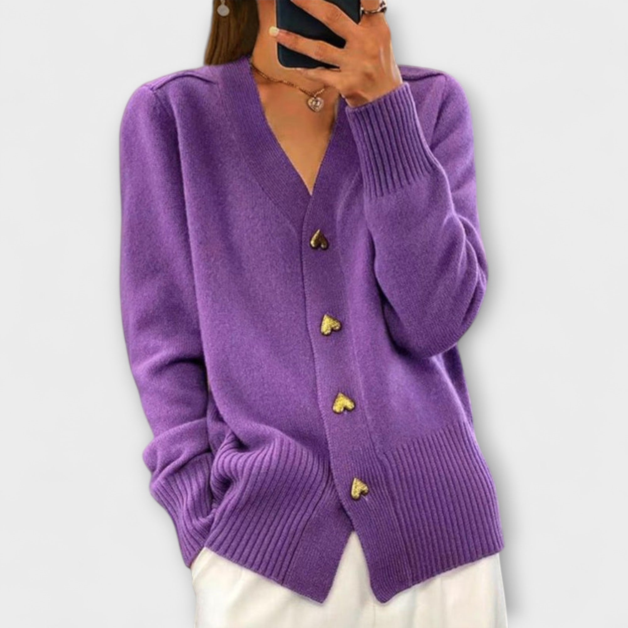 Marij – Pull pour femmes avec décolleté en V au look vintage