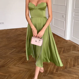 Cécile | Robe Midi Élégante Sans Bretelles