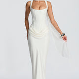 Villars – Robe Maxi avec Décolleté Carré