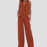 Aira - Ensemble Gilet avec Boutons & Pantalon Large